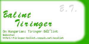 balint tiringer business card